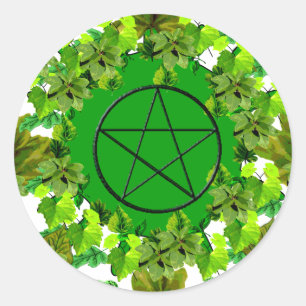 Green Pagan Classic Round Sticker
