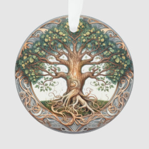 Green Pagan Tree of Life Acrylic Ornament