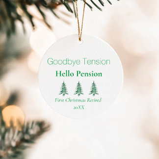 Green Pagoda Christmas Trees Retirement 1-Photo Ceramic Ornament