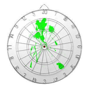 Green paint splatter dartboard