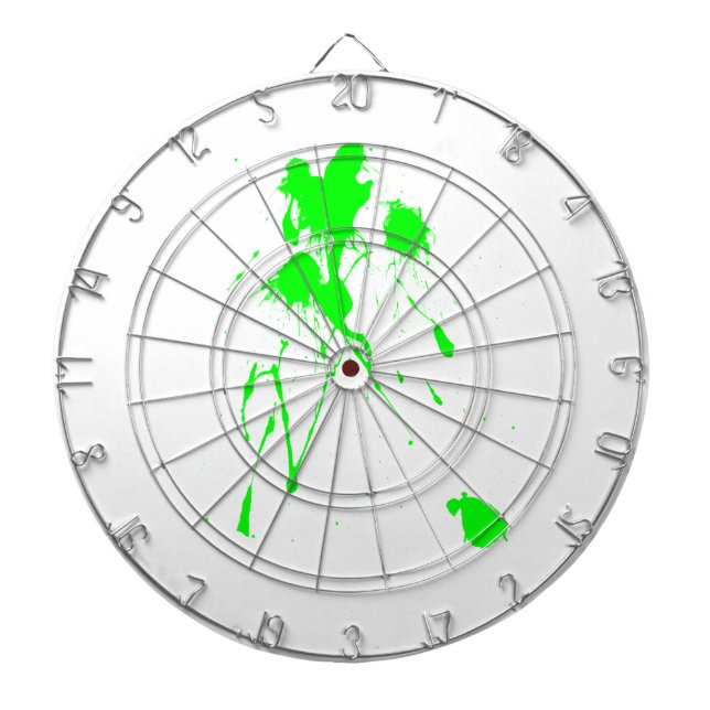 Green paint splatter dartboard (Front)