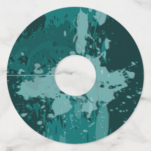 Green Paint Splatter - Party Supplies - Wine Glass Tag