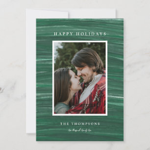 Green Painted Background Photo Holiday Card
