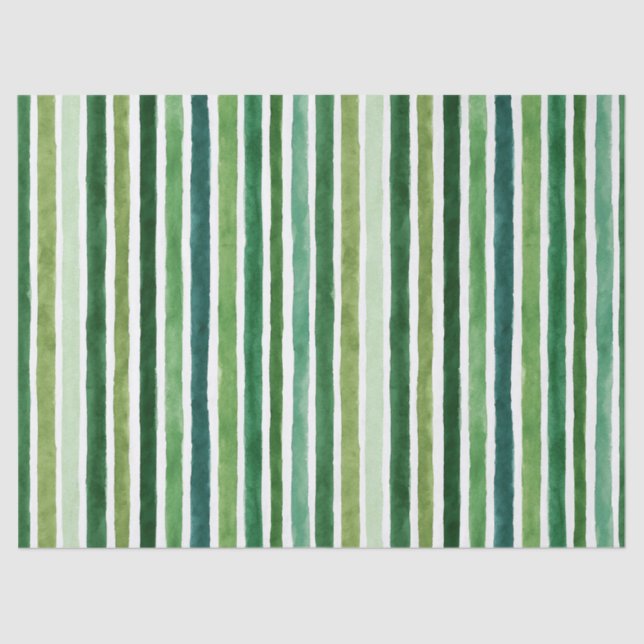 Green painterly stripes pattern tissue paper (Front)
