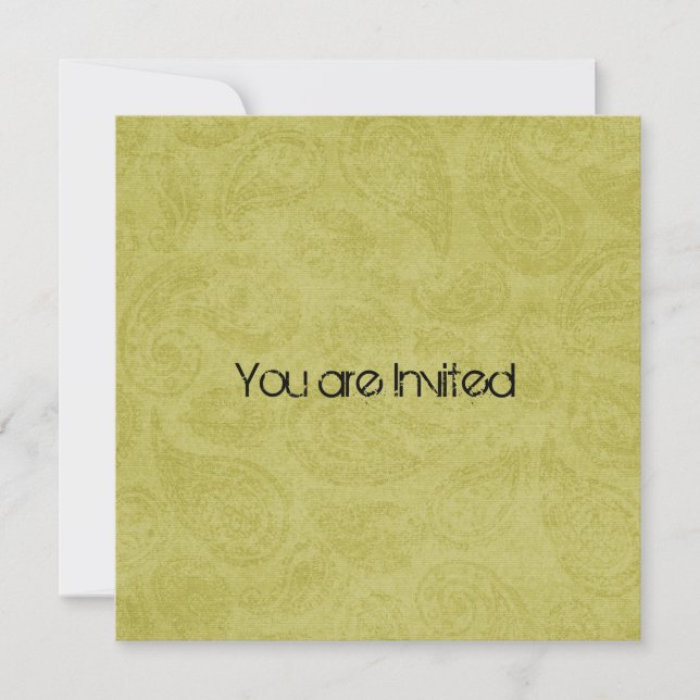 Green Paisley Baby Shower Invitation (Front)