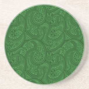 Green Paisley Coaster