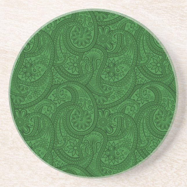 Green Paisley Coaster (Front)