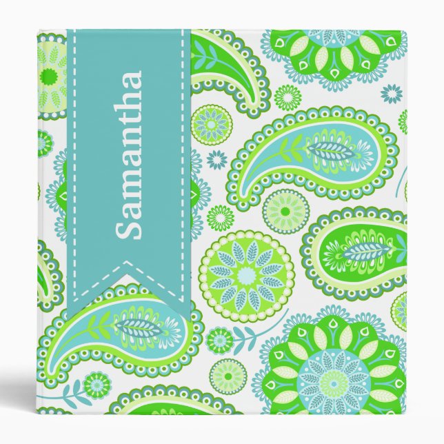 Green Paisley Custom Binder (Front)