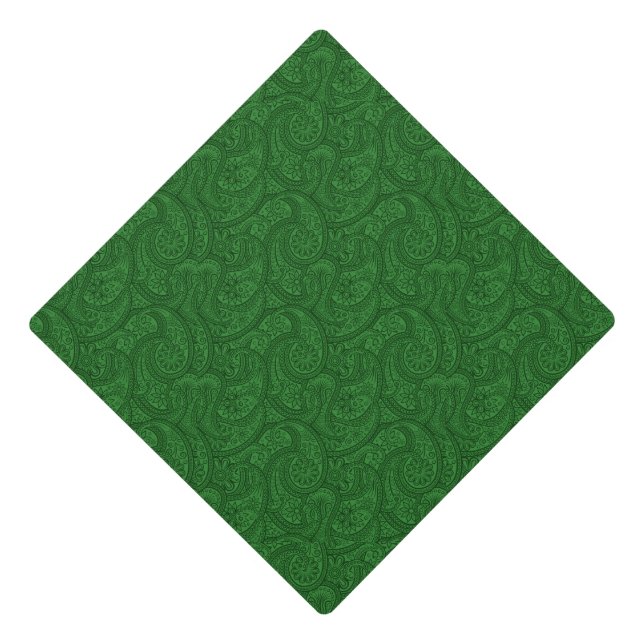 Green Paisley Graduation Cap Topper (Front)