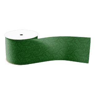 Green Paisley Grosgrain Ribbon