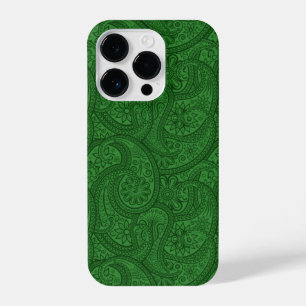 Green Paisley iPhone 14 Pro Case