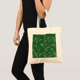 Green Paisley Ivy:: Tote Bag