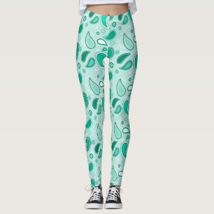 green paisley leggings