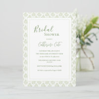 Green Paisley Minimalist Vintage Bridal Shower 