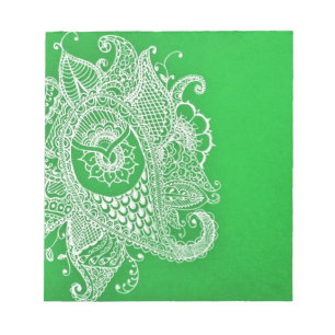 Green paisley notepad