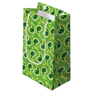 Green paisley pattern Christmas gift bags