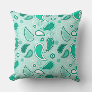 green paisley pillow 