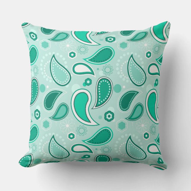 green paisley pillow  (Front)