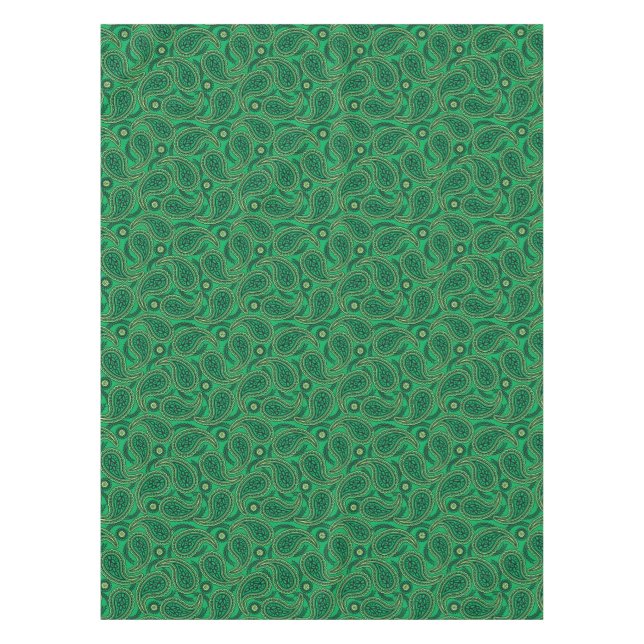Green paisley tablecloth (Front)