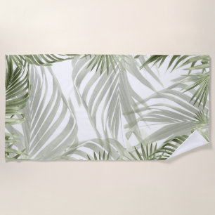 Green Palm Bliss 1 #art #natural Beach Towel