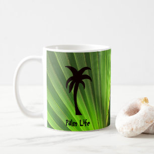 Green Palm Frond with Palm Tree Coffee Mug