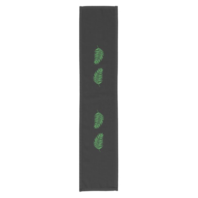 Green Palm Fronds Silhouettes Short Table Runner (Front)