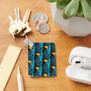Green Palm Leaf Pattern Keychain