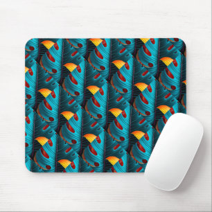 Green Palm Leaf Pattern Mouse Pad