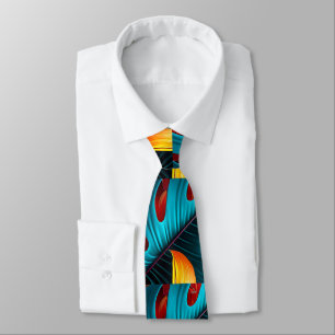 Green Palm Leaf Pattern Tie