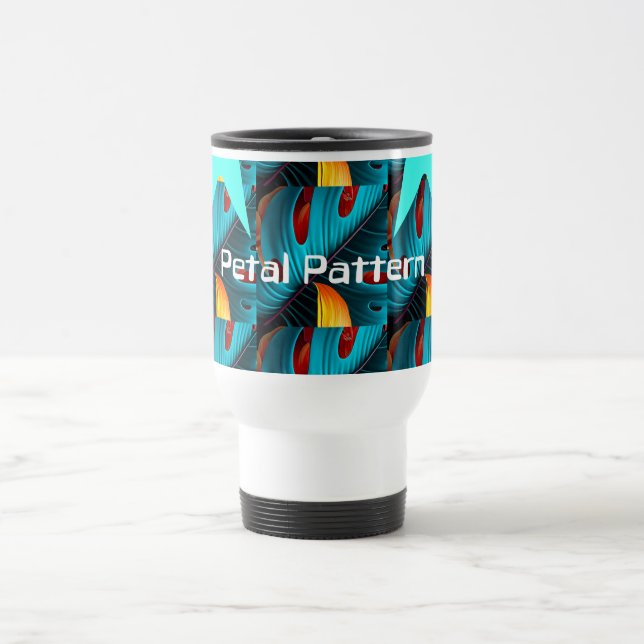 Green Palm Leaf Pattern Travel Mug (Center)
