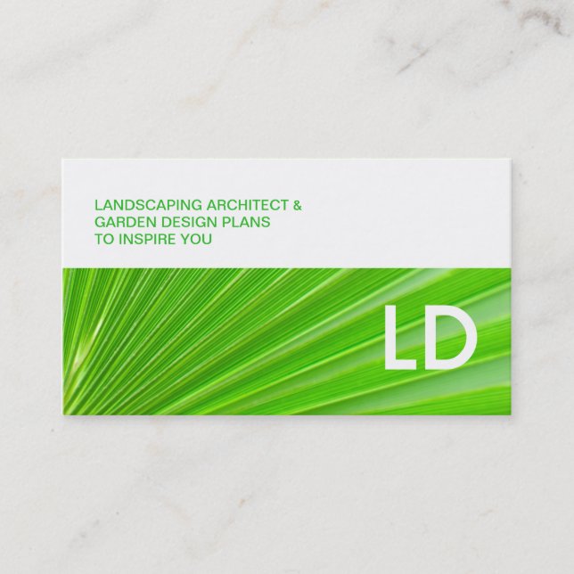 Green palm leaf  - personalized business card (Front)