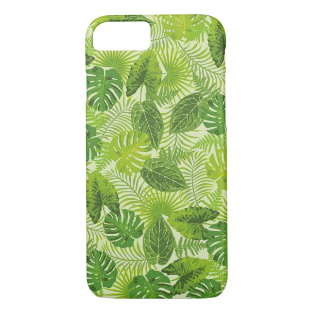 Green Palm Leaf Tropical iPhone Case (Back)