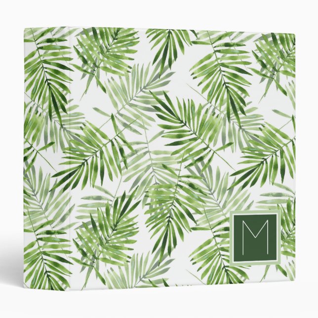 Green Palm Leaves | Monogram Binder (Front/Spine)