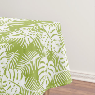 Green Palm Leaves Rainforest Pattern Tablecloth