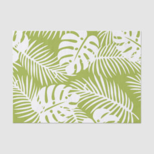 Green Palm Leaves Rainforest Pattern Tissue Paper