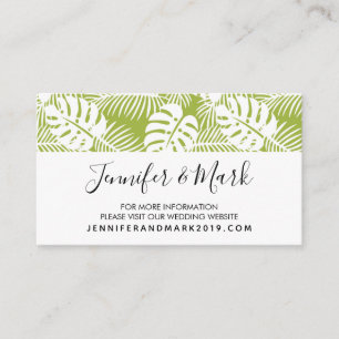 Green Palm Leaves Rainforest Wedding Website Business Card