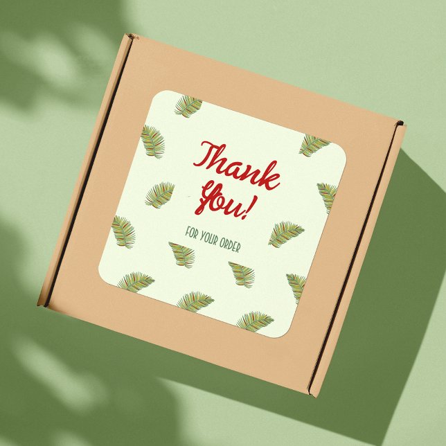 Green Palm Leaves Thank You For Your Order Sticker (Creator Uploaded)