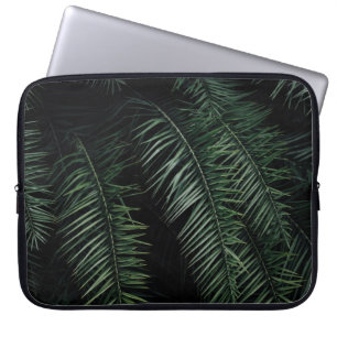 GREEN PALM PLANT DURING NIGHT TIME LAPTOP SLEEVE