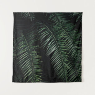 GREEN PALM PLANT DURING NIGHT TIME TAPESTRY