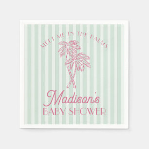 Green Palm Spring Pastel Beach Baby Shower Napkin