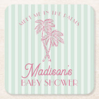 Green Palm Spring Pastel Beach Baby Shower