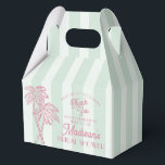 Green Palm Spring Pastel Beach Bridal Shower Favor Box<br><div class="desc">Meet me in the palms! Our Palm Springs Party Collection is a dreamy blend of vintage beach cabana charm and pastel perfection. Featuring soft stripes, breezy palm trees, and a touch of retro glam, this collection brings the magic of a sun-soaked getaway to your celebration. Whether you're hosting a bachelorette...</div>