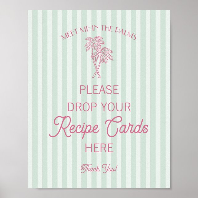 Green Palm Springs Beach Share a Recipe Bridal Poster (Front)