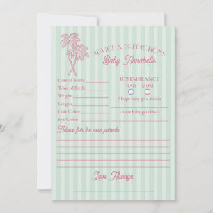 Green Palm Springs Beach Shower Advice for Baby Invitation