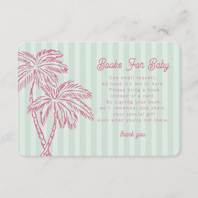 Green Palm Springs Pastel Books for Baby Insert (Front)