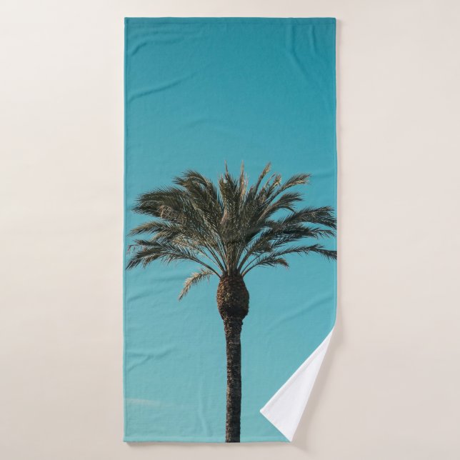 Green palm tree bath towel (Bath Towel)