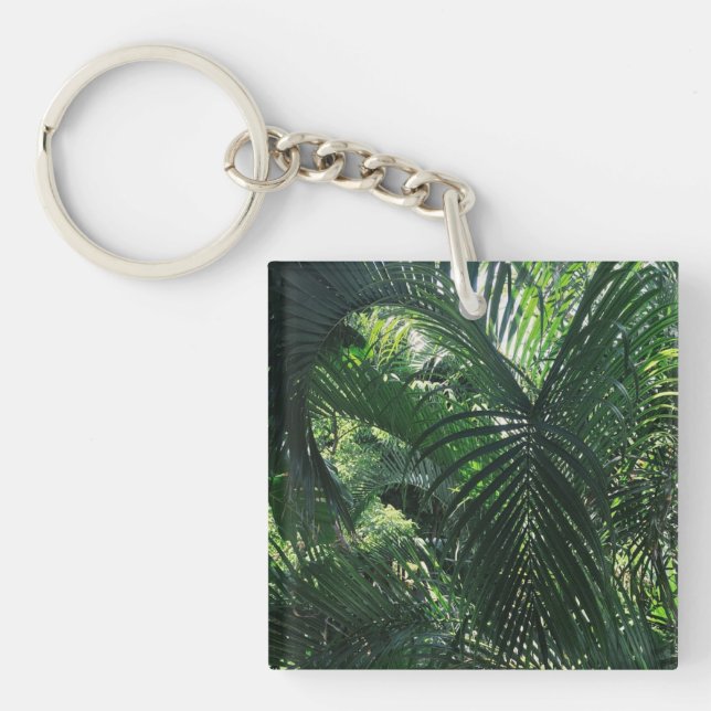 Green Palm Tree Kaychain Keychain (Front)