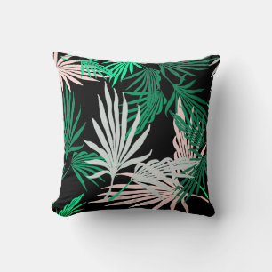 Green Palm Tree Leaves Nature Throw Pillow Cushion