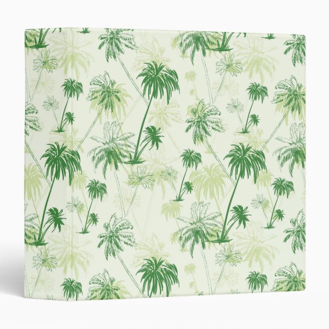 Green Palm Tree Pattern Binder (Front/Spine)