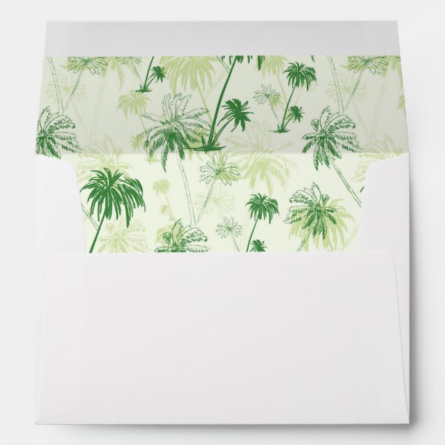 Green Palm Tree Pattern Envelope (Back (Bottom))